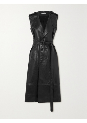 Acne Studios - Double-breasted Belted Leather Coat - Black - EU 32,EU 34,EU 36,EU 38