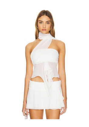 GUIZIO Chiffon Wrap Around Top in White. Size L. Also in XL.