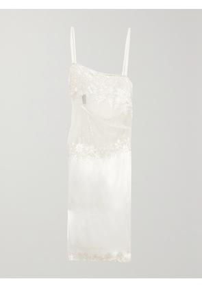 Jacquemus - Tombolo Open-back Embroidered Tulle And Satin-jacquard Tank - White - FR 32,FR 34,FR 36,FR 38,FR 40,FR 42