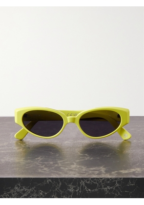 KIMEZE - Gabriel Oval-frame Acetate Sunglasses - Yellow - One size