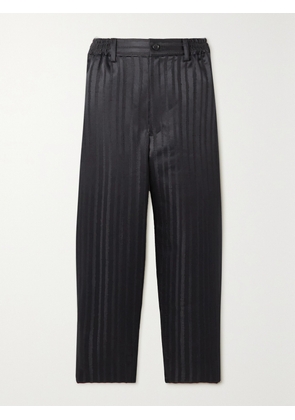 COMME DES GARÇONS COMME DES GARÇONS - Pinstriped Satin Tapered Pants - Black - x small,small,medium,large