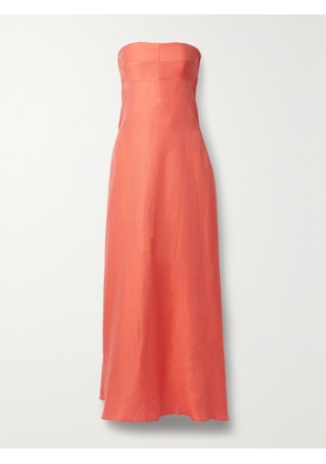 BONDI BORN - + Net Sustain Montenegro Strapless Woven Maxi Dress - Orange - x small,small,medium,large,x large