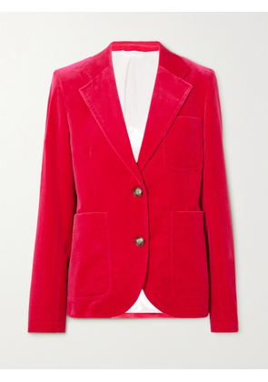 Victoria Beckham - Stretch-cotton Velvet Blazer - Pink - UK 4,UK 6,UK 8,UK 10,UK 12,UK 14,UK 16
