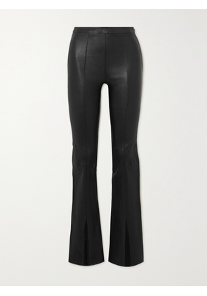SPRWMN - Paneled Leather Flared Pants - Black - x small,small,medium,large
