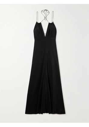 TOTEME - Gathered Silk Crepe De Chine Halterneck Maxi Dress - Black - DK32,DK34,DK36,DK38,DK40,DK42