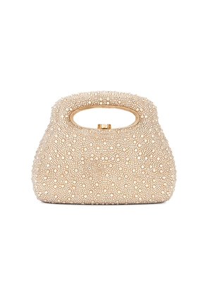 Cult Gaia Mimi Top Handle Bag in Beige.