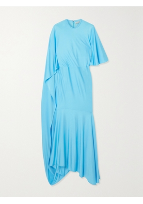 Stella McCartney - Cape-effect Asymmetric Jersey Maxi Dress - Blue - IT34,IT36,IT38,IT40,IT42,IT44,IT46,IT48