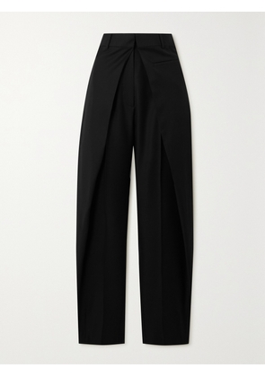 LOEWE - Layered Pleated Wool-twill Straight-leg Pants - Black - FR 32,FR 34,FR 36,FR 38,FR 40,FR 42,FR 44