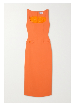 ROWEN ROSE - Wool-crepe Midi Dress - Orange - FR 34,FR 36,FR 38,FR 40,FR 42,FR 44
