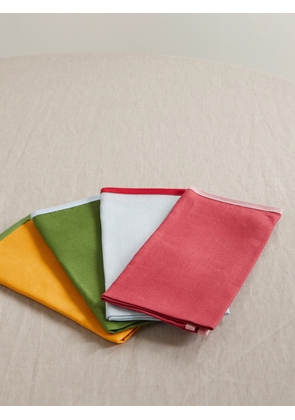La DoubleJ - Set Of Four Large Linen Napkins - Red - One size