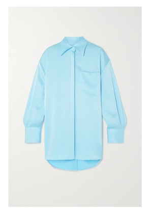 Alex Perry - Lovell Oversized Satin-crepe Shirt - Blue - UK 4,UK 6,UK 8,UK 10,UK 12,UK 14,UK 16,UK 18