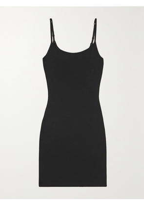 SKIMS - Soft Lounge Ribbed Stretch-modal Mini Dress - Onyx - Black - XXS,XS,S,M,L,XL,2XL,3XL,4XL