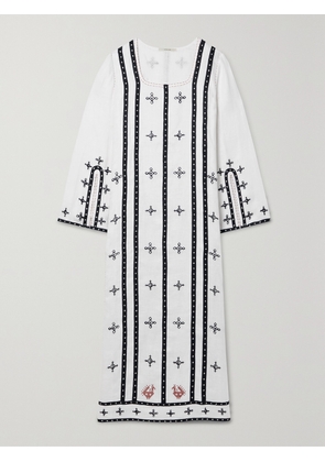 Vita Kin - Gera Embroidered Linen Midi Dress - White - x small,small,medium,large