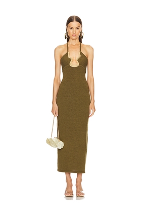 Cult Gaia Valma Knit Dress in Olive. Size M. Also in S.