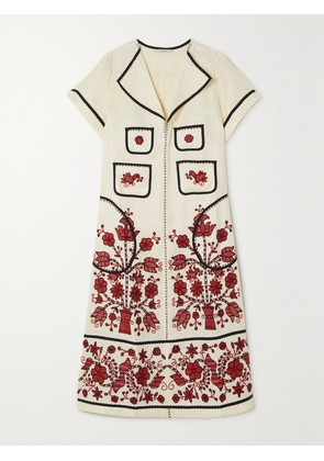 Vita Kin - Sasha Embroidered Linen Midi Dress - White - x small,small,medium,large