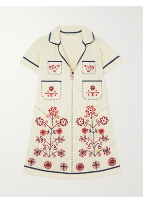 Vita Kin - Misha Embroidered Linen Mini Dress - White - x small,small,medium,large