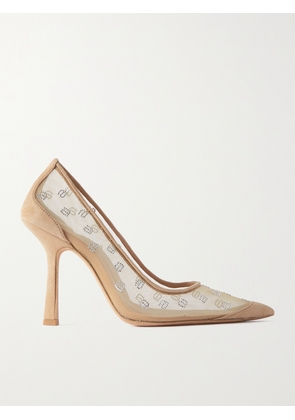 ALEXANDER WANG - Delphine Crystal-embellished Mesh Pumps - Neutrals - IT35,IT35.5,IT36,IT36.5,IT37,IT37.5,IT38,IT38.5,IT39,IT39.5,IT40,IT41