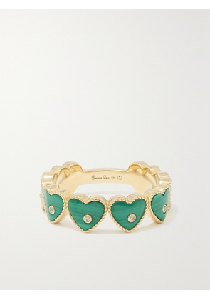 Yvonne Léon - Alliance 9-karat Gold, Malachite And Diamond Ring - Green - 4,5,6,7