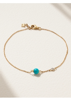 Mateo - Dot 14-karat Gold, Turquoise And Diamond Bracelet - Blue - One size