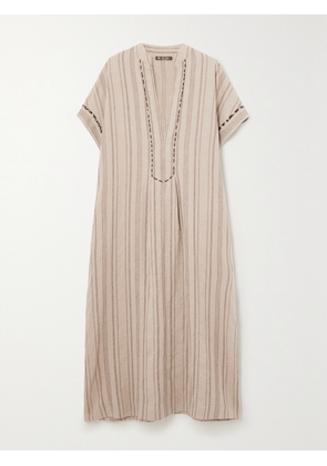 Loro Piana - Katia Embroidered Linen Maxi Dress - Neutrals - IT38,IT40,IT42,IT44,IT46,IT48,IT50