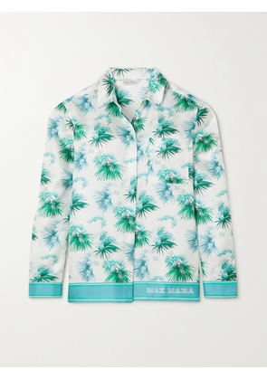 Max Mara - Floral-print Silk Shirt - Blue - UK 4,UK 6,UK 8,UK 10,UK 12,UK 14,UK 16,UK 18