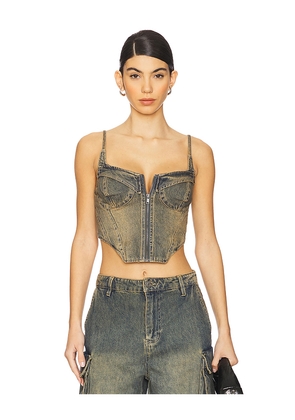 AFRM Iris Bustier in Denim-Dark. Size 1X. Also in XL, XXL.