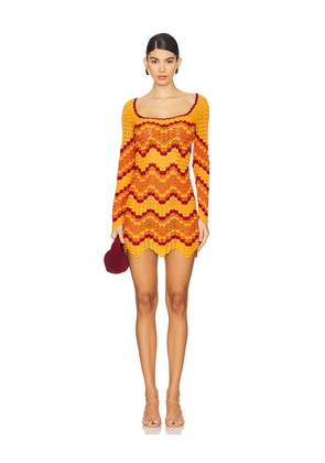 ESCVDO Sumac Mini Dress in Orange. Size M. Also in XS, S.