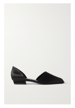 TOTEME - The Peep-toe Satin Point-toe Flats - Black - IT35,IT36,IT37,IT38,IT39,IT40,IT41,IT42