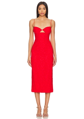 Bardot Ivanna Midi Dress in Red. Size 2. Also in 4, 6, 8.