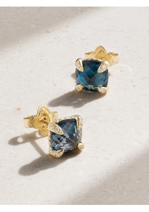 David Yurman - Châtelaine 18-karat Gold, Diamond And Topaz Earrings - One size