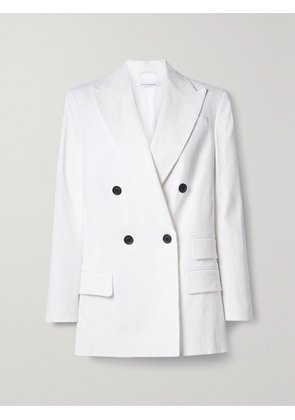 Another Tomorrow - + Net Sustain Organic Double-breasted Hemp-blend Blazer - Off-white - IT36,IT38,IT40,IT42,IT44,IT46,IT48