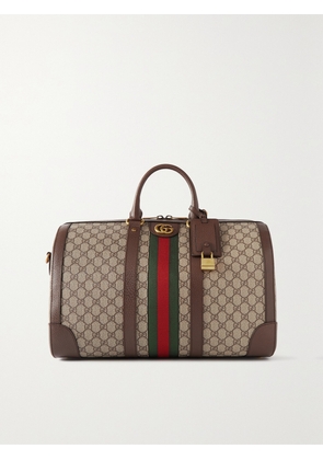 Gucci - Ophidia Leather-trimmed Printed Coated-canvas Weekend Bag - Neutrals - One size