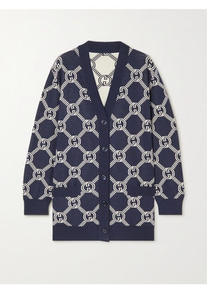 Gucci - Reversible Jacquard-knit Wool-blend Cardigan - Blue - XXXS,XXS,XS,S,M,L,XL,XXL,XXXL