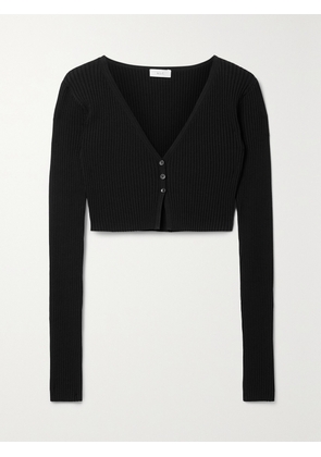 A.L.C. - Hallie Cropped Ribbed-knit Cardigan - Black - x small,small,medium,large,x large