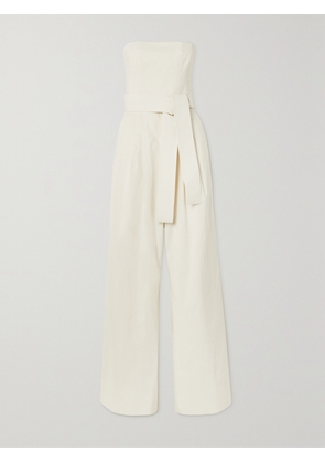 A.L.C. - Elsie Strapless Belted Linen-blend Jumpsuit - Ecru - US00,US0,US2,US4,US6,US8,US10,US12,US14