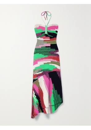 A.L.C. - Nova Crocheted Cotton Halterneck Midi Dress - Green - x small,small,medium,large,x large