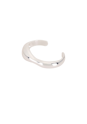 Ettika Liquid Cuff in Metallic Silver.