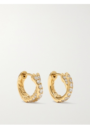 David Yurman - Crossover 18-karat Gold Diamond Hoop Earrings - One size