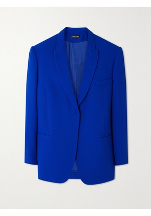 DAVID KOMA - Oversized Wool-crepe Blazer - Blue - UK 6,UK 8,UK 10,UK 12,UK 14
