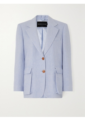 Brandon Maxwell - Ashland Oversized Herringbone Linen, Wool, Silk And Cashmere-blend Blazer - Blue - US0,US2,US4,US6,US8,US10