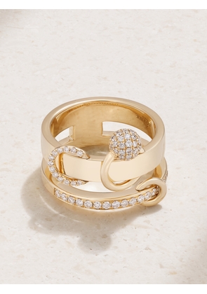 Rainbow K - Double Piercing 14-karat Gold Diamond Ring - 5,6,7