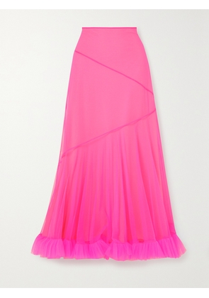 MOLLY GODDARD - Helga Gathered Tulle Maxi Skirt - Pink - UK 6,UK 8,UK 10,UK 12,UK 14