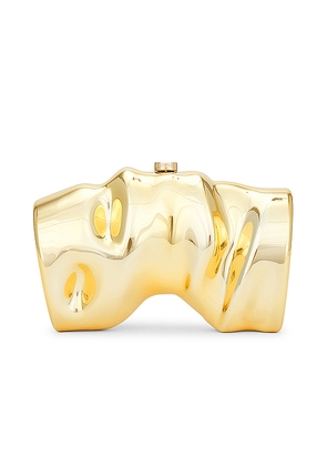 Cult Gaia Scrunch Clutch in Metallic Gold.