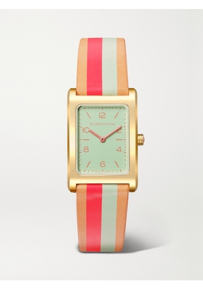 LA CALIFORNIENNE - Daybreak 24mm Gold-tone Striped Leather Watch - One size