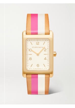 LA CALIFORNIENNE - Daybreak 24mm Gold-plated Striped Leather Watch - One size