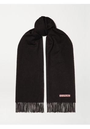 Acne Studios - Canada Narrow Fringed Wool Scarf - Black - One size