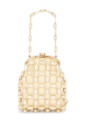 Cult Gaia Brielle Wristlet in Ivory.