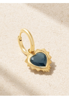 FoundRae - Gemstone Heart 18-karat Gold Topaz Single Hoop Earring - Blue - One size