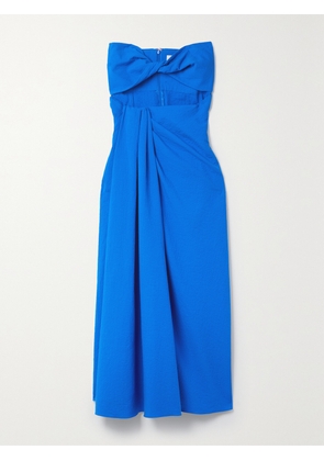MARA HOFFMAN - + Net Sustain Samara Strapless Cutout Organic Cotton-seersucker Midi Dress - Blue - US00,US0,US2,US4,US6,US8,US10,US12