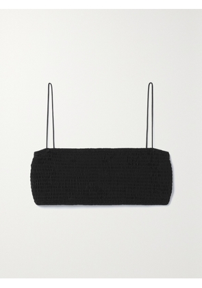 TOTEME - + Net Sustain Smocked Recycled Bikini Top - Black - xx small,x small,small,medium,large,x large